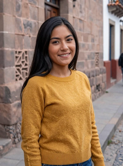 Yamila, 29, Peruvian Latidreams sample profile in Cusco old town street