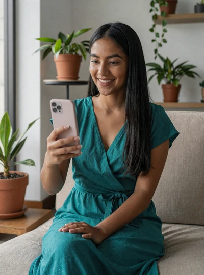 Paola, 27, on a CamShare video call from Lima on Latidreams